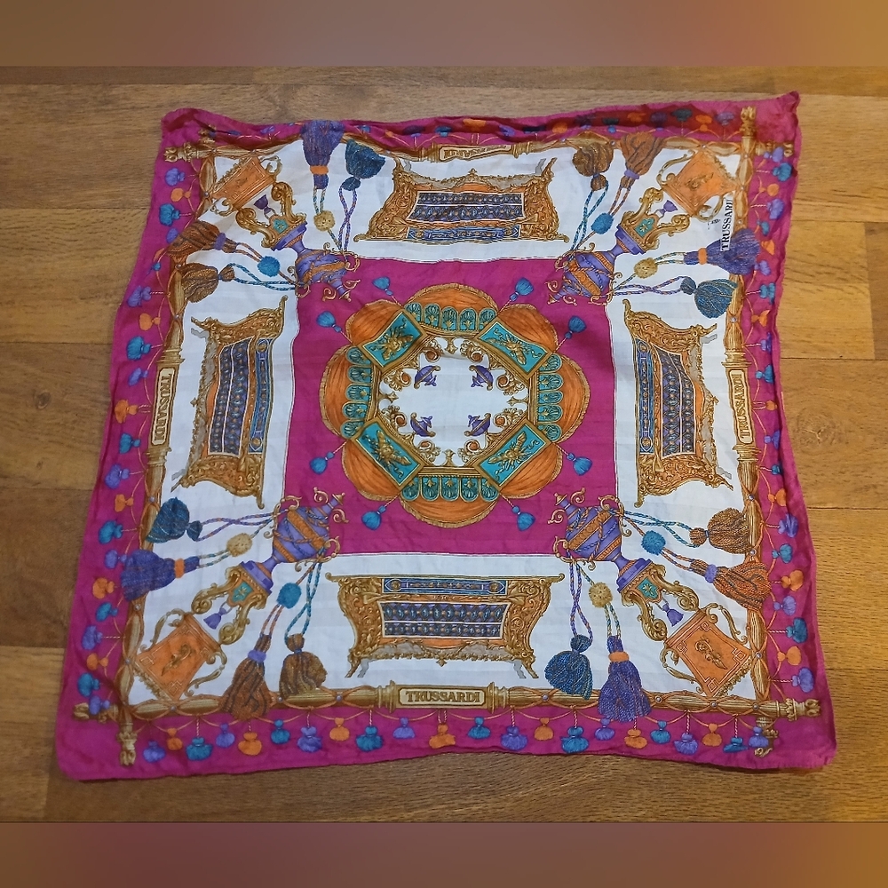 vintage TRUSSARDI cotton scarf